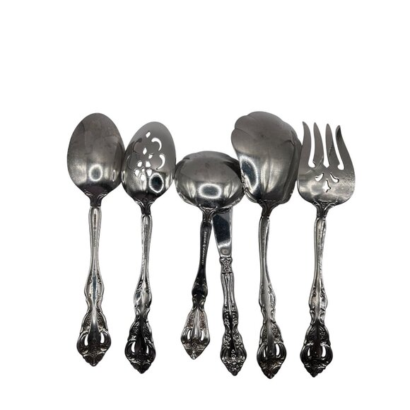 Oneida Silver Michelangelo Cube Stainless Steel 6 piece Serving Set flatware - Picture 4 of 5